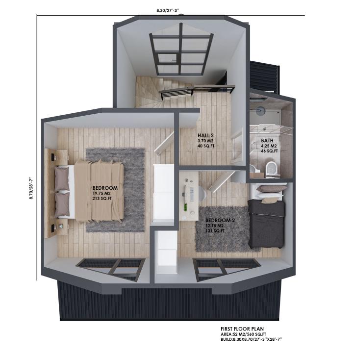 2 Story Scandinavian House Plan Rustic Home Design