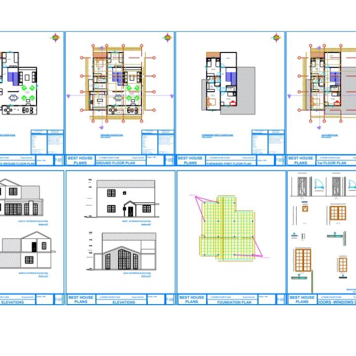 Plans de maison Barndominium de 2 étages et 4 chambres à coucher