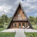 23' x 34' A-Frame Cabin Plans, Architectural Design 1325 SF Blueprint PDF