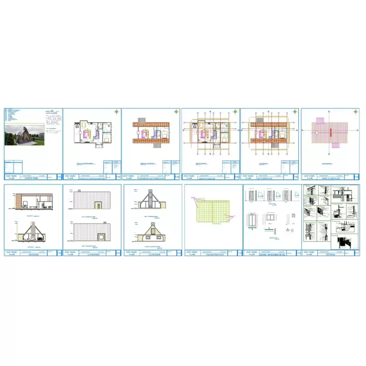 44' x 29' A-Frame Cabin DIY Plans, Blueprint