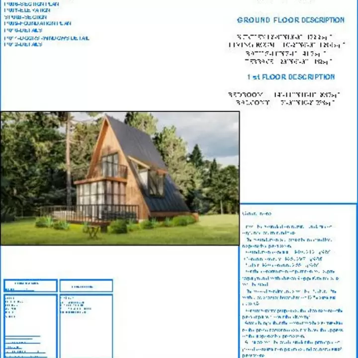 23' x 26' A-Frame Diy Plans, 1 Bedroom, 2 Story with Loft