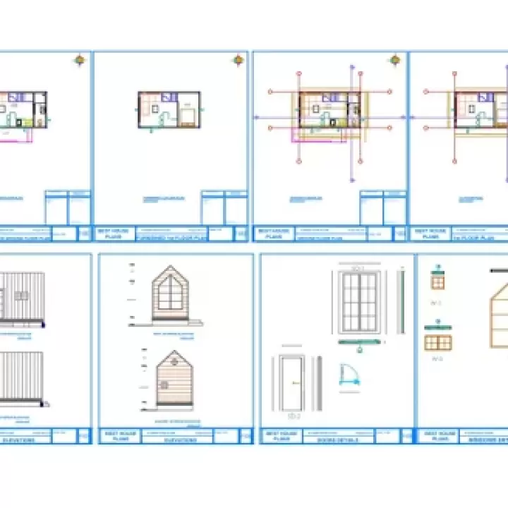 Tiny House Cabin Plan, Prefab Tiny House Blueprint