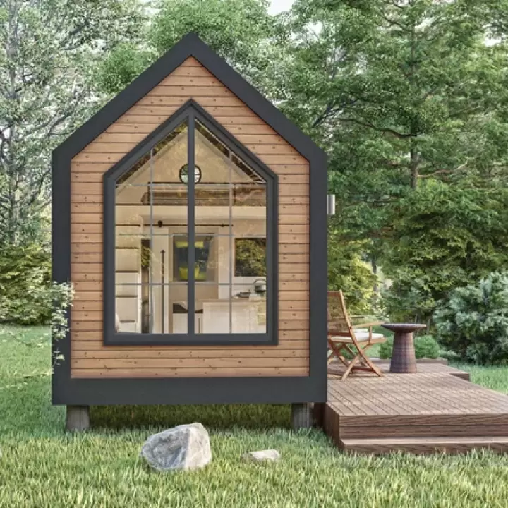 Tiny House Cabin Plan, Prefab Tiny House Blueprint