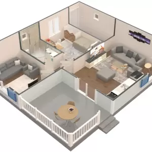 27' x 30' Small House Plans with Loft 2 Bedroom