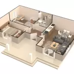 37' x 21' Small House Flooe Plans 2 Bedroom