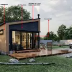 34' x 29' Modern Cabin House Plans Diy, Tiny House Blueprint