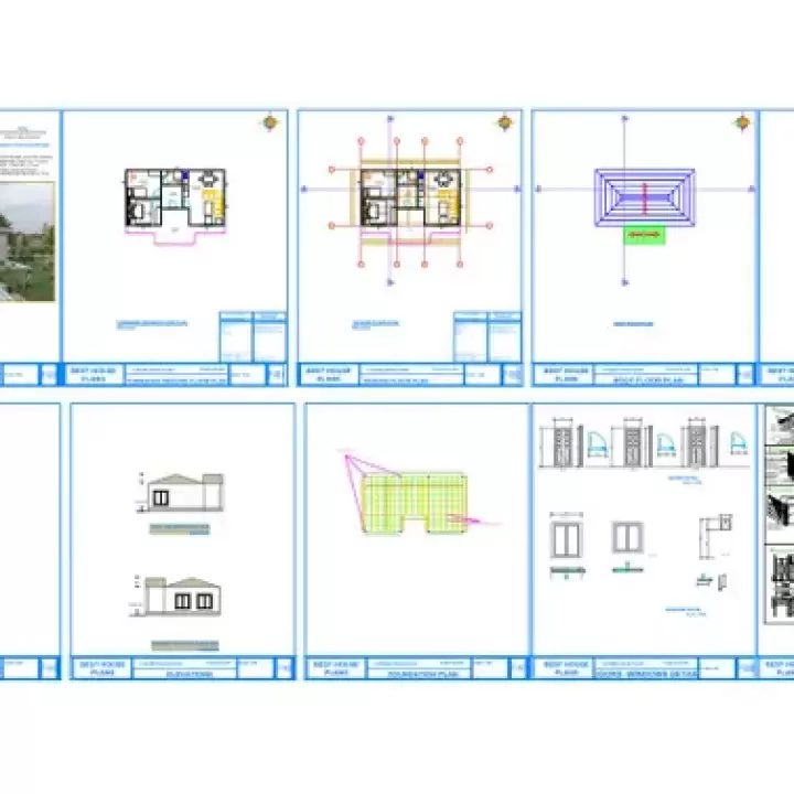 37' x 21' Small House Flooe Plans 2 Bedroom