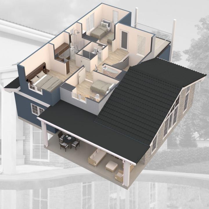 Plans de maison Barndominium de 2 étages et 4 chambres à coucher