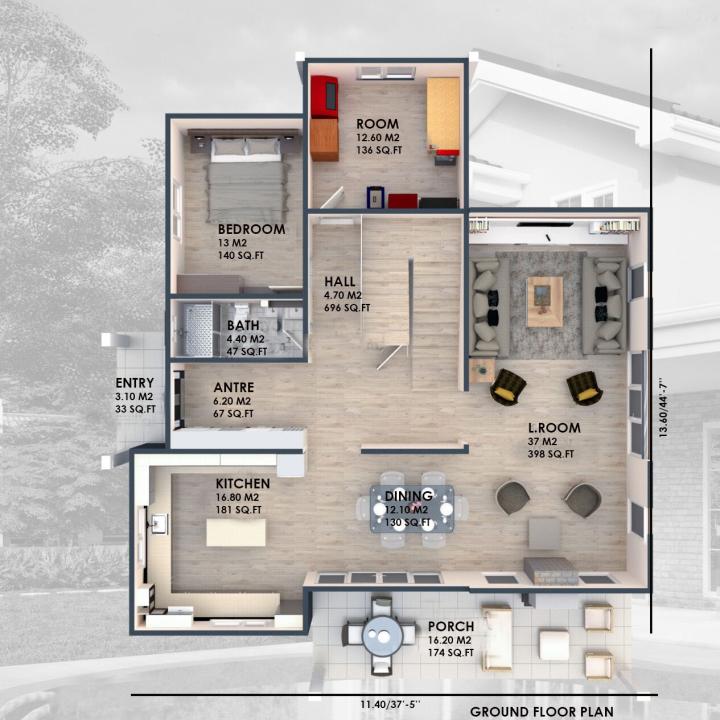 Plans de maison Barndominium de 2 étages et 4 chambres à coucher