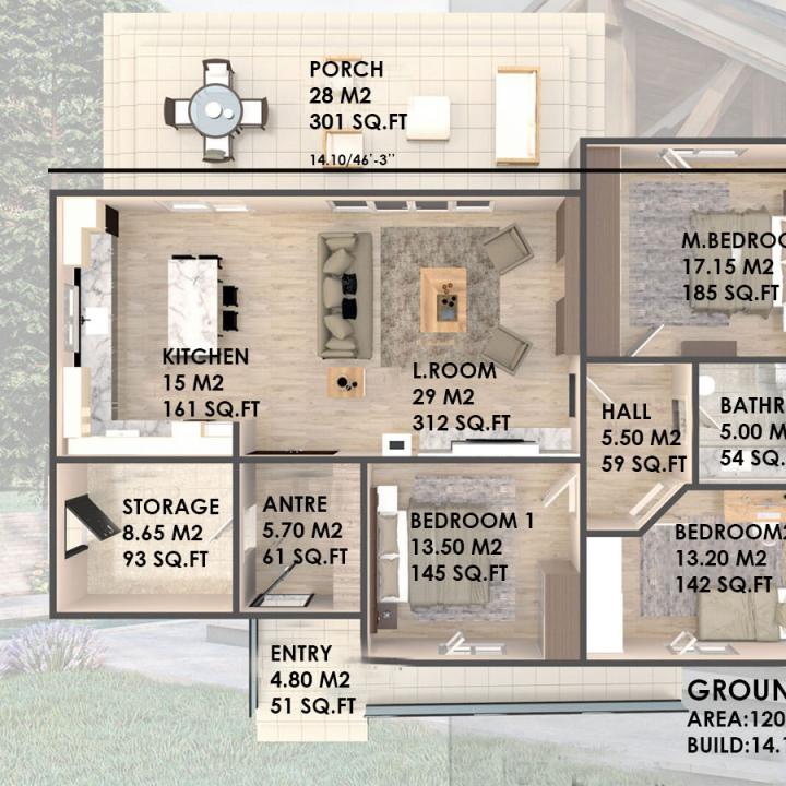 Small modern Scandinavian house plans, Scandinavian one story house design