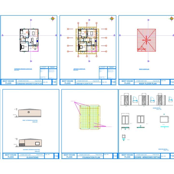 Planos modernos de casas pequenas e minúsculas, design de casa com 2 quartos e um andar