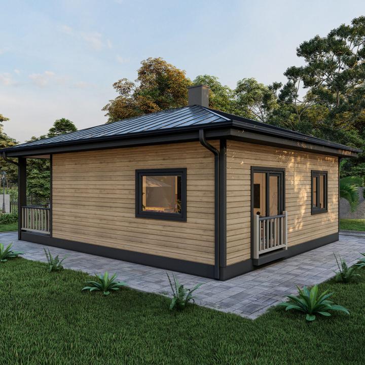 Planos modernos de casas pequenas e minúsculas, design de casa com 2 quartos e um andar